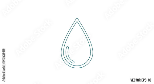 Simple Outline of a Water Droplet Icon.