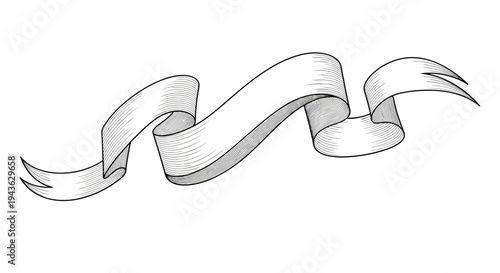 Vintage style engraved banner or ribbon scroll illustration offers a classic way to display text in a sophisticated manner.