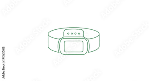 Simple Line Drawing of a Fitness Tracker Bracelet.