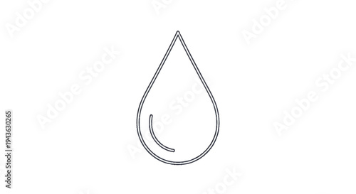 Simple Outline of a Water Droplet Icon.