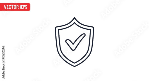 Shield with Check Mark Icon for Security and Approval.