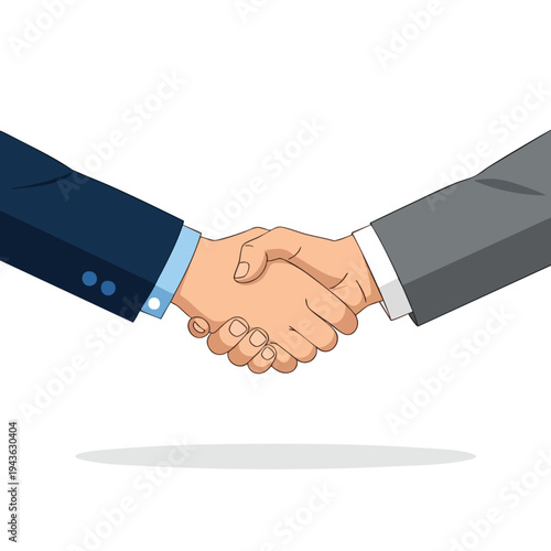 Two hands in suits shaking firmly, symbolizing agreement and partnership