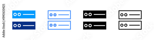 Server Multiple Style Icon Set Vector 