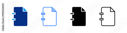 File Multiple Style Icon Set Vector 