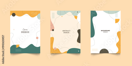 Background template with copy space for text and images design by abstract colored shapes, line arts. Social media stories and post creative template set