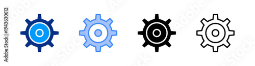 Settings  Multiple Style Icon Set Vector 