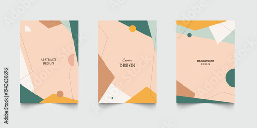 Background template with copy space for text and images design by abstract colored shapes, line arts. Social media stories and post creative template set