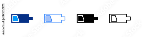 Battery Multiple Style Icon Set Vector 