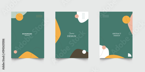 Background template with copy space for text and images design by abstract colored shapes, line arts. Social media stories and post creative template set