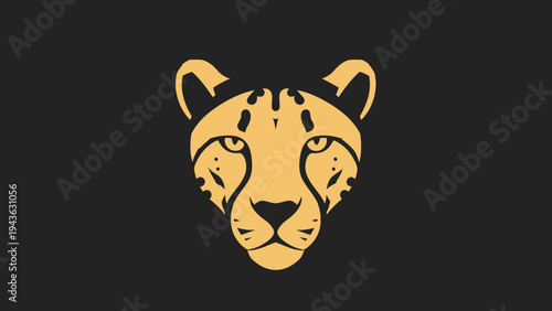 Stylized Cheetah Head Logo Design Minimalist Animal Icon.