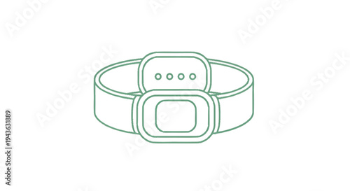 Simple Line Drawing of a Modern Smartwatch Band.