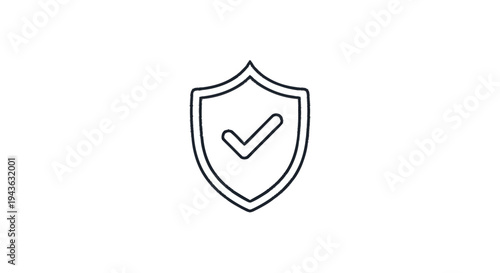 Shield with Check Mark Icon Symbolizing Security and Protection.