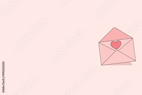 Minimal Mother's Day Love Envelope with Heart Symbol