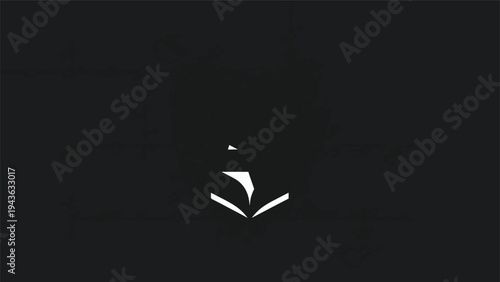 Stylized Anchor Symbol Isolated on Black Background.