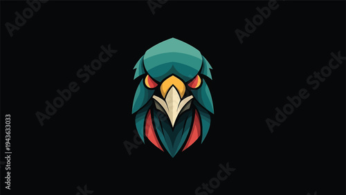 Stylized Eagle Head Emblem with Fierce Expression.