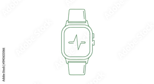 Smartwatch Displaying Heart Rate Monitor Icon.
