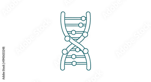 Stylized DNA Double Helix Structure Icon.