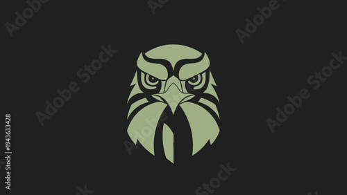 Stylized Falcon Head Emblem with Intense Gaze.
