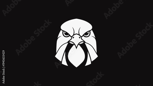 Stylized Falcon Head Emblem with Intense Gaze.