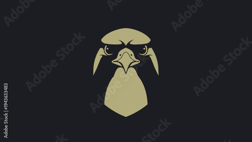 Stylized Falcon Head Emblem with Intense Gaze.
