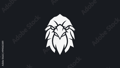 Stylized Eagle Head Emblem with Fierce Expression.