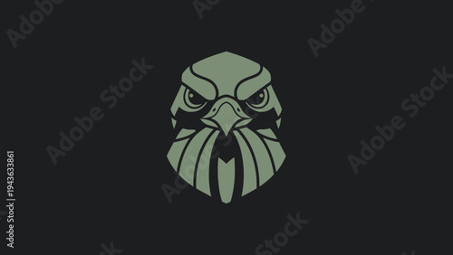 Stylized Eagle Head Emblem with Fierce Expression.