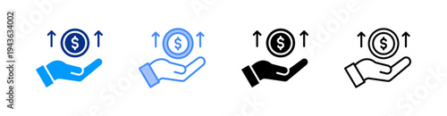 Revenue Multiple Style Icon Set Vector 