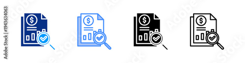 Analysis Multiple Style Icon Set Vector 