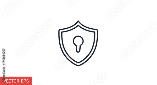 Shield with Keyhole Icon Representing Security and Protection.