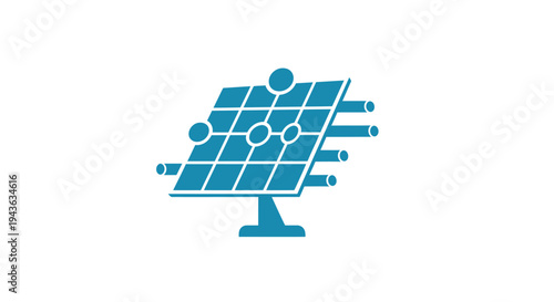 Solar Panel Technology With Network Connections And Data Flow.