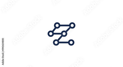 Abstract interconnected nodes logo with a linear structure representing digital communication and data paths on an isolated white background.