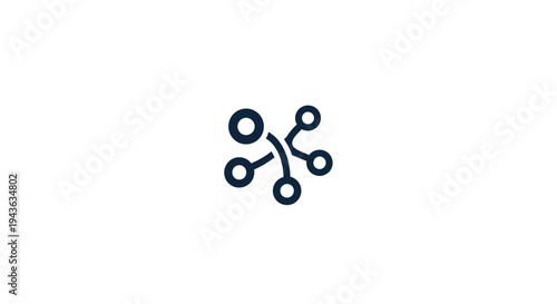 Abstract decentralized network connection logo with linked nodes representing data flow on an isolated white background.