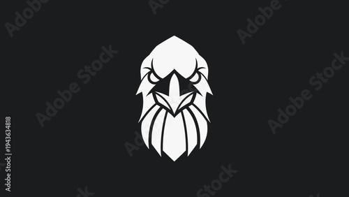 Stylized Eagle Head Emblem with Fierce Gaze.