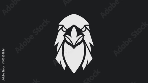 Stylized Eagle Head Emblem with Fierce Gaze.