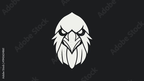 Stylized Eagle Head Emblem with Fierce Gaze.