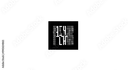 Blockchain Key and Binary Code, Digital Security Concept, isolated white background