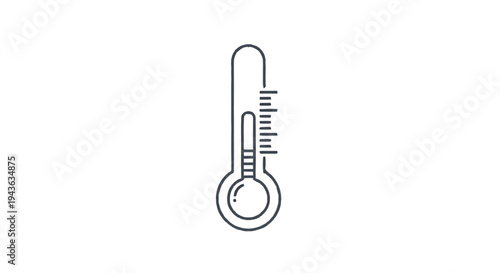 Simple Line Art Illustration of a Thermometer.