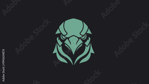 Stylized Eagle Head Emblem with Fierce Gaze.