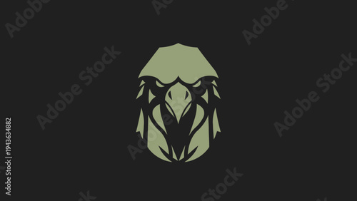 Stylized Eagle Head Emblem with Fierce Gaze.