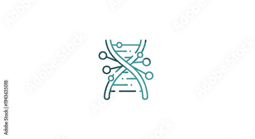 Stylized DNA Double Helix Structure Icon.