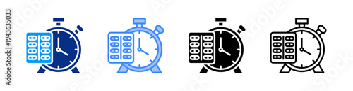 Take Medicine Multiple Style Icon Set Vector 