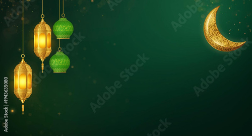 lamps on the green background