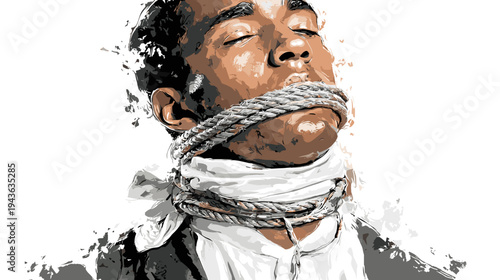 Slavery Abolition Human Rights Awareness Bound Man Freedom Symbol Vector