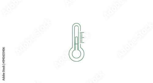 Simple Line Art Illustration of a Thermometer.