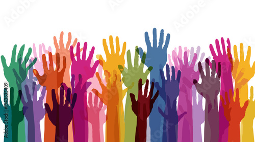 International Day Elimination Racial Discrimination Raised Hands Unity Vector