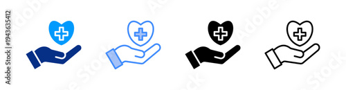 Wallpaper Mural Health Care Multiple Style Icon Set Vector  Torontodigital.ca