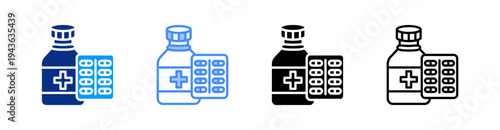 Wallpaper Mural Pharmaceutical Multiple Style Icon Set Vector  Torontodigital.ca