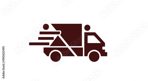 Speedy Delivery Truck Icon with Motion Lines.