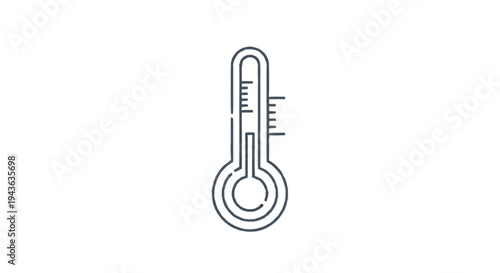 Simple Line Art Illustration of a Thermometer.