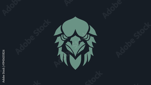 Stylized Eagle Head Emblem with Geometric Feathers.